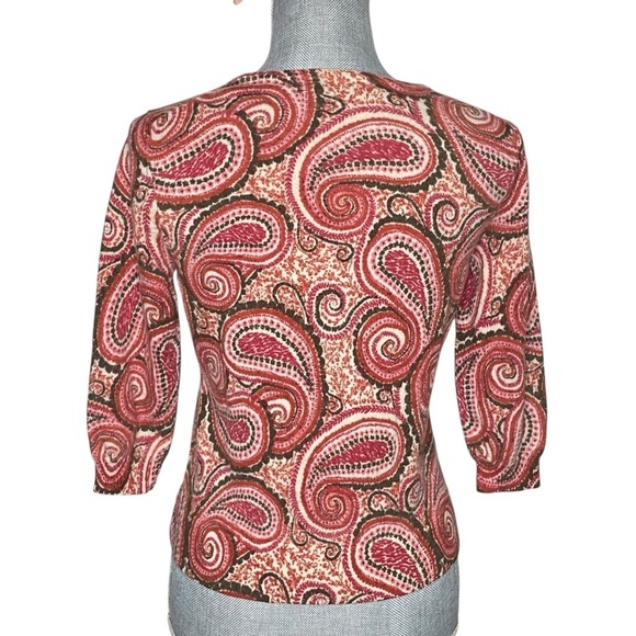 Talbots Cardigan Women L Petite Merino Wool Button Up Swirl Casual Core Cruise - Picture 3 of 10